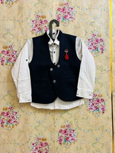 🇳🇿💫🔥Party wear Boys Navy Vest &amp; Shirt Set