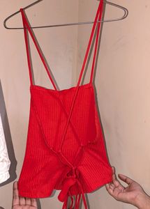 Red Backless Top