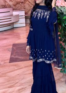 Blue sharara Suit