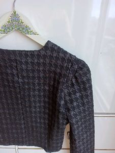 Houndstooth Cropped Jacket