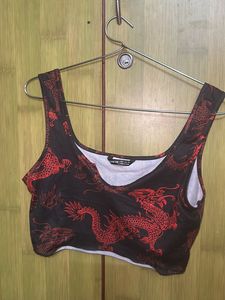 Hot Black Crop Tee