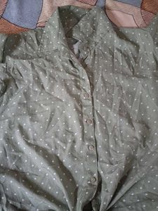 Polka Dot Tie-Front Top