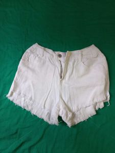 White Denim Shorts