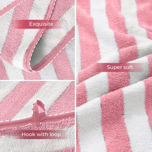 Pink Striped Plush Towel