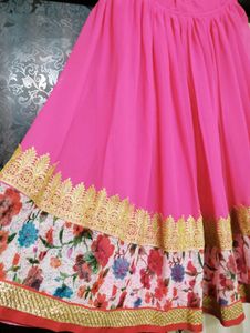 Elegant Pink &amp; Gold Sari Blouse