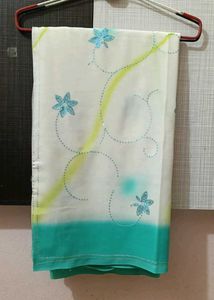 Elegant Green-White Georgette saree