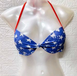 New Piece Blue Bikini Padded Top/ Fixed Price