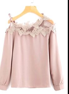 New Pink Shein Top One Shoulder Off