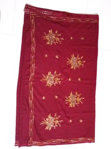 Chiffon Saree Maroon Dori Work