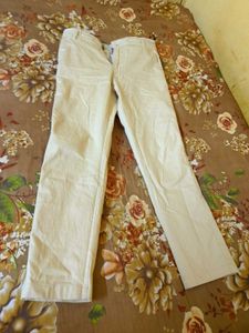 Cream Pant For Lady