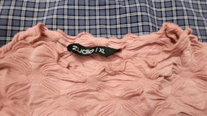 Textured Peach Short Sleeve Top