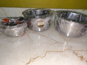 Pack Of 3 Stainless Steel Cookware Set..