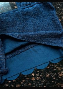 Cute cutwork blue top