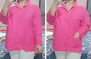 PINK BUTTON-DOWN TOP