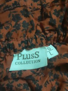 Dark Brown Floral Print Ruched Top