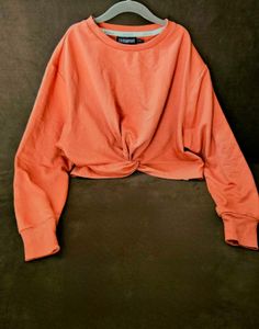 Coral cropped sweatshirt