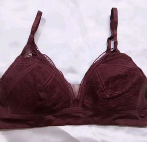 Burgundy Lace Bra