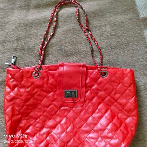 Red Quilted Handbag