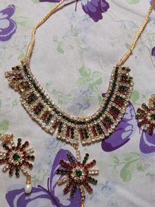 Rhinestone Necklace &amp; Earring Set