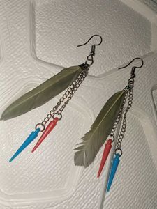 Hair Tie &amp; Feather Earrings