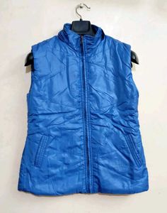 &#34;Stylish Blue Sleeveless Vest Jacket for female&#34;