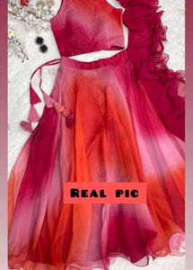 Red Ombre Lehenga Choli Set