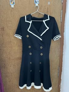 KOREAN core Black Dress