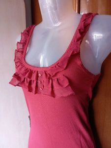 Ruffled Coral Tank Top