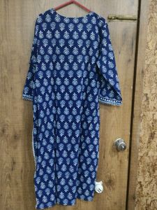 Cotton Blue Kurti Pant