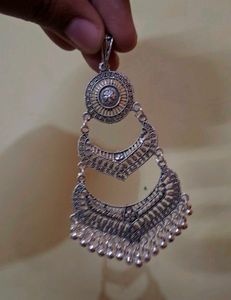 &#34;Elegant Oxidised Silver Multi-Layer Pendant