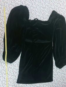 Black Long Sleeve Cutout Velvet Dress