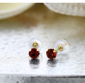 Red Gemstone Stud Earrings