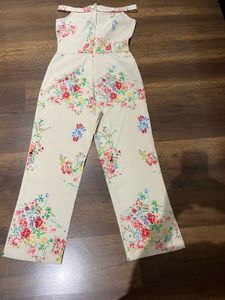 Floral Print Wide Leg Jumpsuit