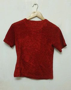 Trendy New Red Shinny Top For Women