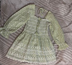 Green Embroidered Kurti