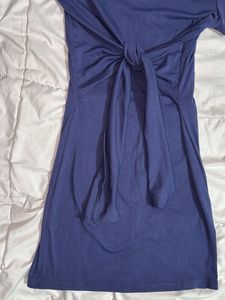 Navy Tie-Front T-Shirt Dress