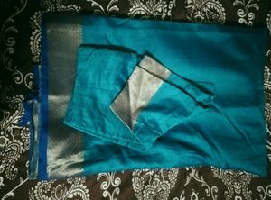 Blue Colour Fancy Pattu Saree