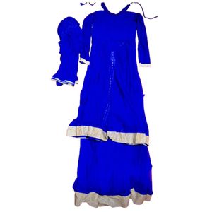 Elegant Blue Anarkali Kurta Set