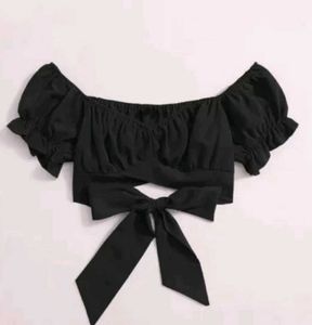 Black Tie Up Crop Top