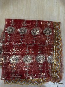 Red Sequined Mata chunni