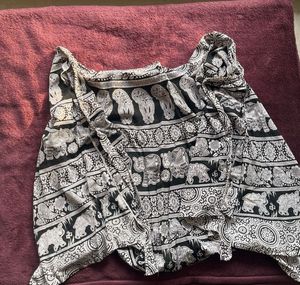 Boho Elephant Print Wrap Skirt
