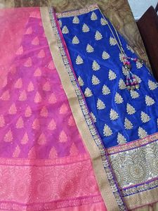 Royal Blue Lehenga With Chunni+blouse