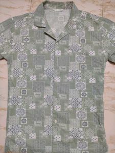 Patterned Camp Collar Shirt