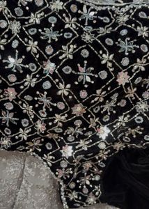 Embroidered Velvet Blouse