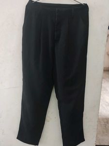Black Mid Waist Trousers