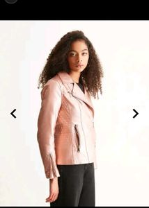 Cover Story Rose Gold Faux Leather Jacket