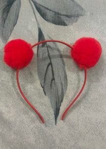Red Pom-Pom Headband
