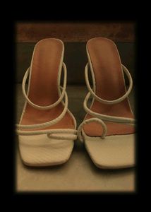 White Braided Heels