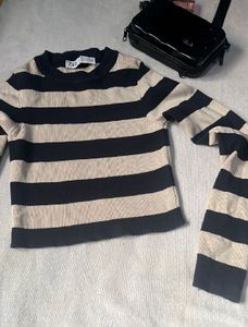 Zara Striped Long Sleeve Top