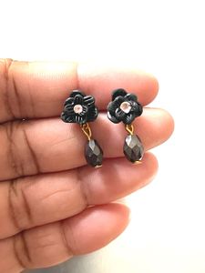 Stud With Stone Drop Earring